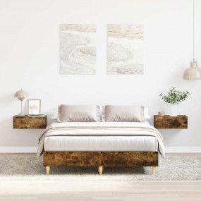 Bed Frame Smoked Oak Engineered wood, solid eucalyptus ...