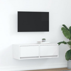 TV Cabinet White Engineered wood Medium TV Cabinet Rect...