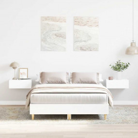 Bed Frame White Engineered wood Small Double Bed Frame