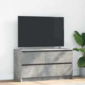 TV Cabinet Concrete Grey Engineered Wood Medium TV Cabi...