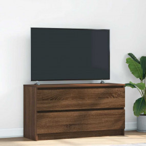 TV Cabinet Brown Oak Engineered Wood TV Cabinet Rectang...