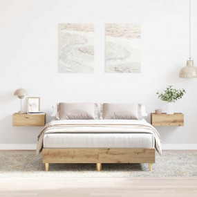 Bed Frame Artisan Oak Engineered wood, solid eucalyptus...