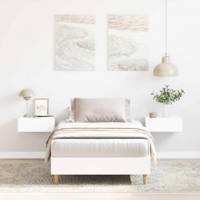 Bed Frame White Engineered wood Single Bed Frame Rectan...