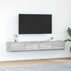 TV Cabinet Set of 2 Grey Sonoma Engineered Wood Medium