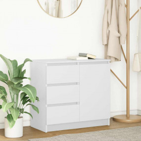 Sideboard White Engineered Wood 28.0 x 13.8 x 25.6 in S...