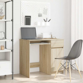 Desk Sonoma Oak Engineered Wood Compact Storage Desk