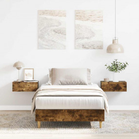 Bed Frame Smoked Oak Engineered wood, solid eucalyptus ...
