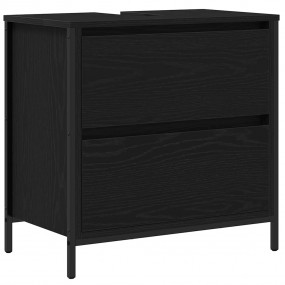 Bathroom Sink Cabinet Black Oak Engineered Wood, Steel ...