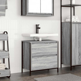 Bathroom Basin Cabinet Grey Sonoma Engineered wood, Ste...