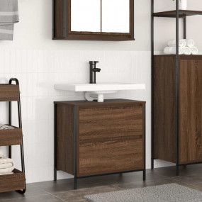 Bathroom Sink Cabinet Brown Oak Engineered wood, Steel ...