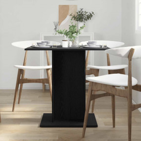 Dining Table Black Oak Engineered Wood 31.5 x 31.5 in