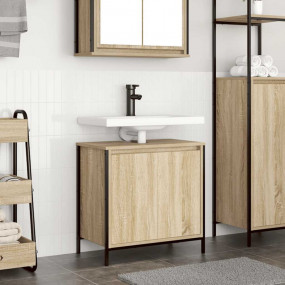 Bathroom Basin Cabinet Sonoma Oak Engineered Wood Mediu...