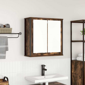 Bathroom Wall Cabinet Smoked oak Engineered wood, steel