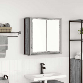 Bathroom Wall Cabinet Grey Sonoma Engineered wood, Stee...