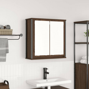 Bathroom Wall Cabinet Brown oak Engineered wood, steel ...