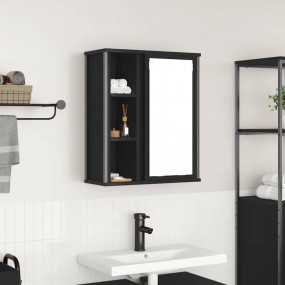 Bathroom Wall Cabinet Black Oak Engineered wood, Steel ...