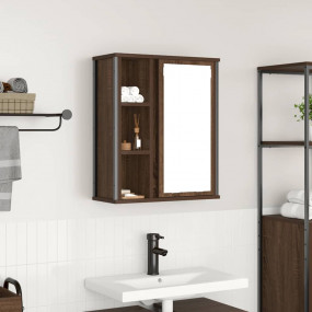 Bathroom Wall Cabinet Brown oak Engineered wood, steel ...