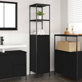 Bathroom Cabinet Black oak Engineered wood Medium Adjus...