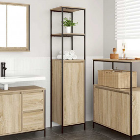 Bathroom Cabinet Sonoma Oak Engineered wood, steel 65.0...