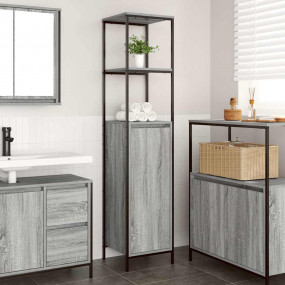 Bathroom Cabinet Grey Sonoma Engineered wood, steel Med...