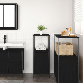 Bathroom Cabinet Black oak Engineered wood, steel Mediu...