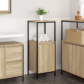 Bathroom Cabinet Sonoma oak Engineered wood, steel Comp...