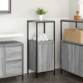Bathroom Cabinet Grey Sonoma Engineered wood, steel Med...