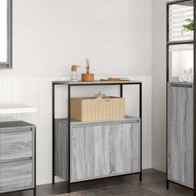 Bathroom Cabinet Gray Sonoma Engineered Wood, Steel Med...