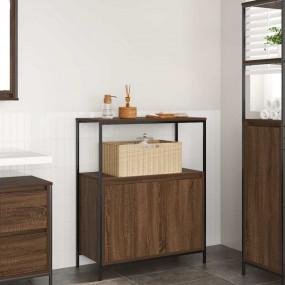 Bathroom Cabinet Brown Oak Engineered wood Medium Adjus...