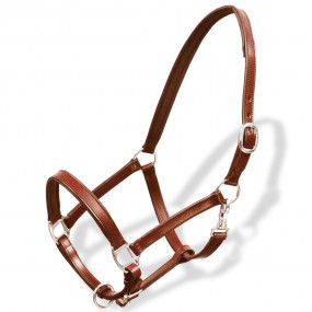 Horse Headcollar Brown Buffalo leather Pony Adjustable ...