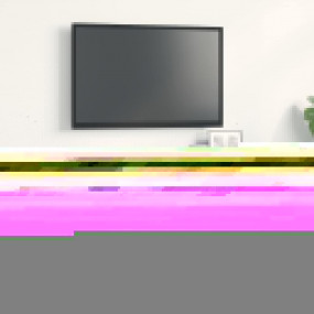 TV Cabinet Black oak Engineered wood Medium TV Cabinet