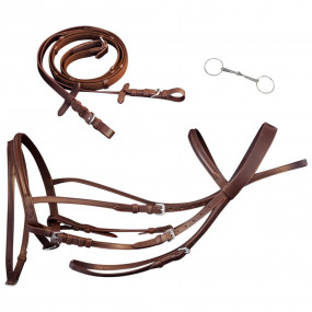 Horse Bridle Brown Buffalo leather Full Adjustable Armr...