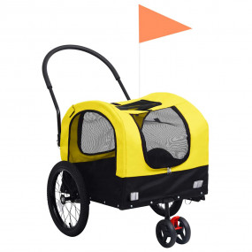 Pet Bike Trailer Yellow and Black Oxford fabric, steel,...