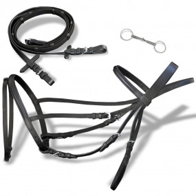 Horse Bridle Black Buffalo leather Cob Adjustable Armre...