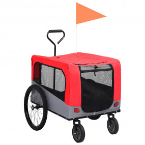 Pet Bike Trailer Red and Grey Oxford fabric, steel, met...