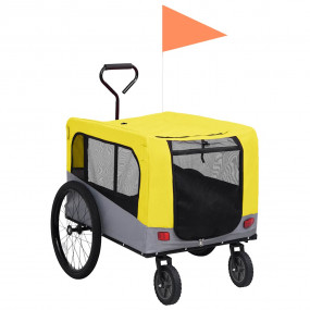 Pet Bike Trailer Yellow and grey Oxford fabric 13 Colla...