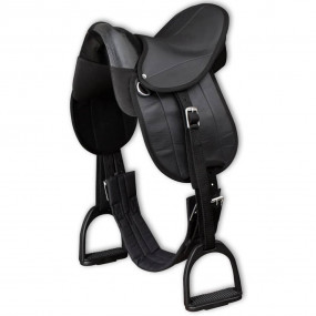 Saddle Set Black Plastic, Polyester 10-inch seat Durabl...
