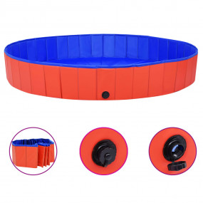 Dog Swimming Pool Red PVC Extra Large Collapsible Circu...