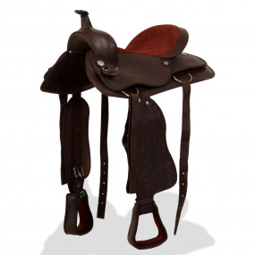 Western Horse Saddle Brown Genuine Leather 17 Inches