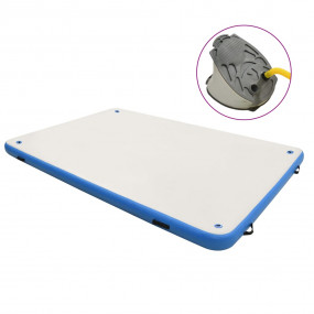 Imag:Inflatable Floating Deck Blue and White High-density PVC, PVC fabric