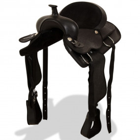 Western Horse Saddle Black Genuine leather, Synthetic l...
