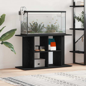 Aquarium Stand Black Oak Engineered Wood Medium Aquariu...