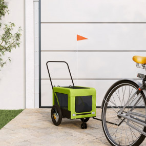 Pet Bike Trailer Green and black Oxford fabric, iron, P...