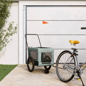 Pet Bike Trailer Grey and black Oxford fabric, iron, PV...