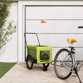 Pet Bike Trailer Green and Black Oxford fabric, Iron, P...