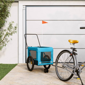 Pet Bike Trailer Blue and Black Oxford fabric, Iron, PV...