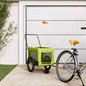 Pet Bike Trailer Green and Black Oxford fabric, Iron, P...