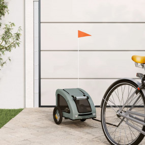Pet Bike Trailer Grey Oxford fabric Fits pets up to 66 ...