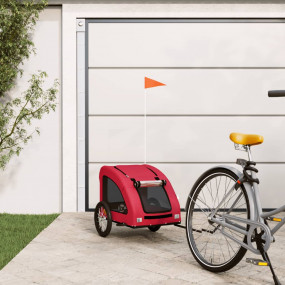 Pet Bike Trailer Red Oxford Fabric, Iron, PVC Small Col...
