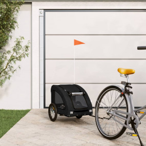 Pet Bike Trailer Black Oxford Fabric, Iron, PVC Durable